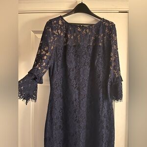 Ralph Lauren Navy Long Sleeve Lace Dress